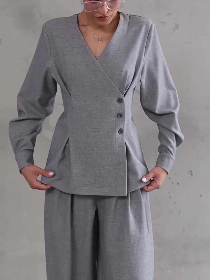 Ensemble Élégance Minimaliste Gris